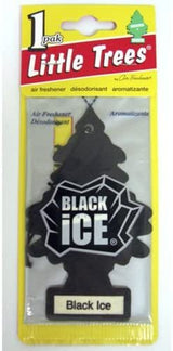 LITTLE TREES Car Air Freshener | Hanging Paper Tree for Home or Car | Black Ice | 12 Pack