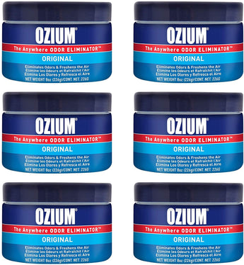 Ozium 8 Oz. Odor Eliminating Gel 6 Pack for Homes, Cars, Offices and More, 6 Pack