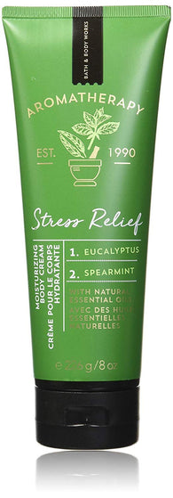Bath and Body Works Aromatherapy Stress Relief Eucalyptus & Spearmint Body Cream. 8 Oz.