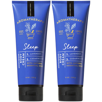 Bath and Body Works 2 Pack Aromatherapy Sleep Lavender & Cedarwood Body Cream. 8 Oz.