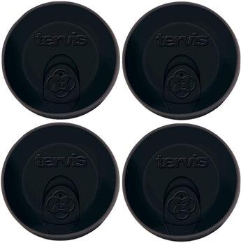 Tervis Travel Lids 16 oz, Black (Set of 4) | Great For Both Hot and Cold Liquids | Dishwasher Safe (Top Rack Only)