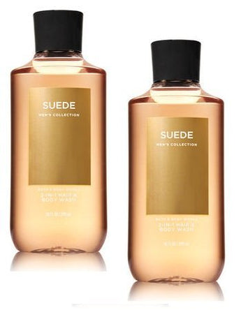 Bath and Body Works 2 Pack Men's Collection 2 in 1 Hair and Body Wash SUEDE.