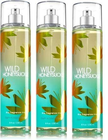 Bath and Body Works Wild Honeysuckle Fragrance Mist Gift Set Lot of 3 Bottles Full size