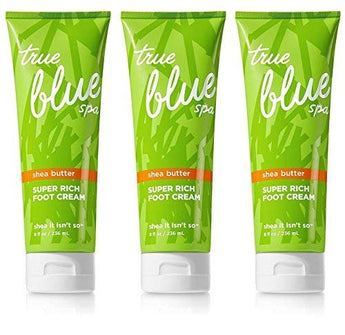 Set of 3 Bath and Body Works True Blue Spa Super Rich Foot Creams 8 Ounce Tubes