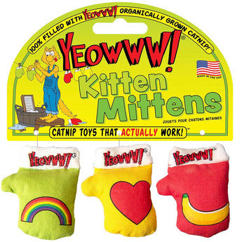 Yeowww! Catnip Kitten Mittens 3-Pack Cat Toy