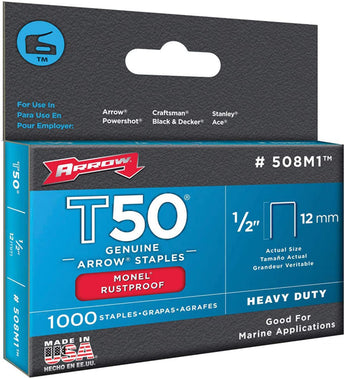 Arrow Fastener 508M1 Stpl T50 Monel 1/2