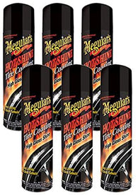 MEGUIAR’S Hot Shine High Gloss Tire Coating, Tire Protectant for Long-lasting Satin Finish, Prevents Tire to Dry Rot, 15 oz, 6 Packs