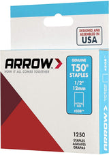 Arrow Fastener 508 Genuine T50 1/2-Inch Staples, 5 Pack