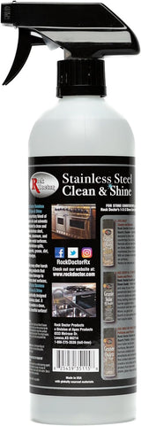 Rock Doctor Stainless Steel Cleaner & Protectant – High Performance Chrome & Aluminum Cleaner, Protects & Shines – Smudge Resistant 24oz 1 Pack Spray Bottle