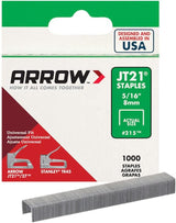 Arrow Fastener 215 Genuine JT21/T27 5/16-Inch Staples, 1,000-Pack - 2 Pack