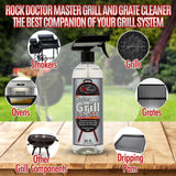 Rock Doctor Master Grill Grate Cleaner, 24 oz. Cleaning Spray for Drip Pans, Oven Grates, Smokers, and Components, Non-Abrasive Liquid Solution Removes Grease, Grime, and Dried Food – Pack of 1