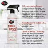 Rock Doctor Natural Tile and Grout Cleaner with brush, Remove Stains Dirt, Oil, and Soap Scum, Heavy Duty Non-Abrasive Tile Cleaner, Natural Formula, Pack of 1