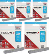 Arrow Fastener 508 Genuine T50 1/2-Inch Staples, 5 Pack