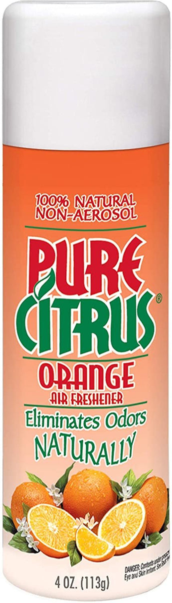Pure Citrus Orange Scent Air Freshener 100% All-Natural No-Chemicals, Non-Aerosol Odor Eliminator - 4 Ounces (Pack of 3)