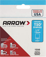 Arrow Fastener 508 Genuine T50 1/2-Inch Staples, 5 Pack