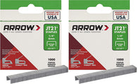 Arrow Fastener 214 Genuine JT21 1/4-Inch Staples, 1,000-Staples - 2 Pack