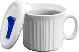 Corningware Plastic 20-Ounce Oven Safe Meal Mug with Vented Lid, French White