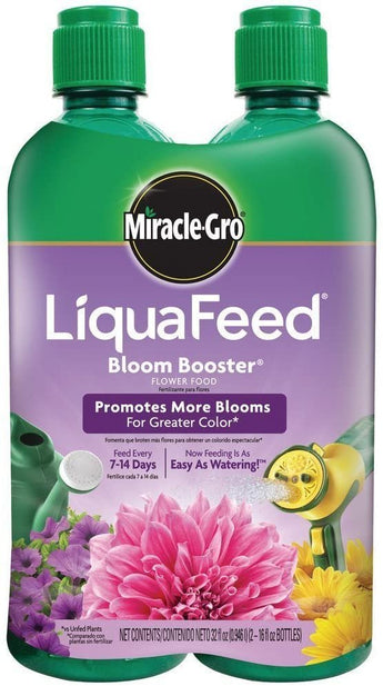 Miracle-Gro 100404 LiquaFeed Bloom Booster Flower Food, 4-Pack (Liquid Plant Fertilizer Specially Formulated for Flowers)