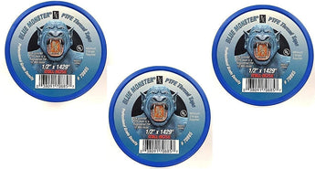 Milrose 70885 Blue Monster 1/2 Inch x 1429 Inch Blue Teflon Tape (3 Pack) [New Improved Version