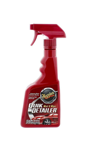Meguiar's Quik Detailer Mist & Wipe - Easy to Use Car Spray Detailer Lifts Light Dust, Fingerprints, Smudges, and Fresh Contaminants - Perfect to Enhance Shine and Protection Between Washes, 16 Oz