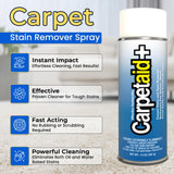 Carpet Aid Spot and Stain Remover, Removes Discoloration from Oil, Grease, Ink, Coffee, Pet Urine, and Lipstick, pH Balanced Cleaner for Carpets, Area Rugs, and Upholstery. Pack of 6,14 oz.