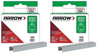 Arrow Fastener 276 Genuine JT21/T27 3/8-Inch Staples, 1,000-Pack (Sеt оf Тwо)