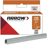 Arrow Fastener 259 9/16" T25 Staples,Gray,2 Pack