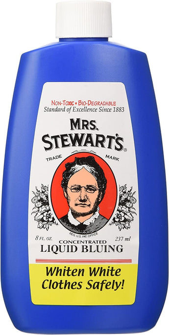 Mrs. Stewart's Concentrated Liquid Bluing, Non Toxic Laundry Whitener, 8-ounce Bottle (Pack of 2)