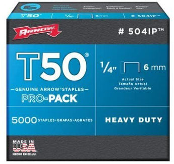 Arrow Fastener 504IP Genuine T50 1/4-Inch Staples, 5,000-Pack