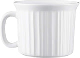 Corningware Plastic 20-Ounce Oven Safe Meal Mug with Vented Lid, French White