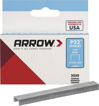 Arrow P22 Staples #224-1/4 Inch 6 mm for Staplers - Fastener Staples - 6-pack - 30,300 TOTAL STAPLES