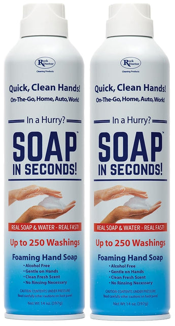 Rock Doctor Foaming Hand Soap In Seconds, 2 Pack, Spray Bottle Dispenser, Fresh Scent, No Rinse Alcohol Free Sanitizer, Gentle on Soft Skin, Home, Work, and School