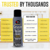 Rock Doctor Granite Sealer for Marble, Stone, and Tile Countertops, Streak-Free Finish with Stain Resistant Moisture Protection, Interior and Exterior Use, Pack of 1