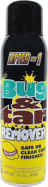 Lifter-1 Bug & Tar Remover 16 oz. Dissolves Bug deposits, Tar and Tree sap from The Chrome, Paint and Windows of Your Vehicle so They can be Easily Wiped Away.