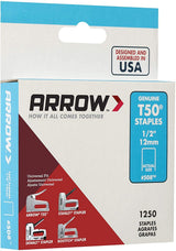Arrow Fastener 508 Genuine T50 1/2-Inch Staples, 2 Pack