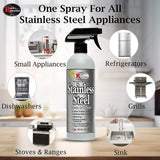 Rock Doctor Stainless Steel Cleaner & Protectant – High Performance Chrome & Aluminum Cleaner, Protects & Shines – Smudge Resistant 24oz 1 Pack Spray Bottle