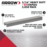 Heavy Duty P22 Staples for Use with Plier-Type Paper and Bag Staplers in Restaurants, Offices, Classrooms, 5050-Pack