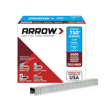 Arrow Fastener 504IP Genuine T50 1/4-Inch Staples, (Three Pack of 5,000 Staples)