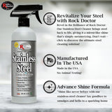 Rock Doctor Stainless Steel Cleaner & Protectant – High Performance Chrome & Aluminum Cleaner, Protects & Shines – Smudge Resistant 24oz 1 Pack Spray Bottle