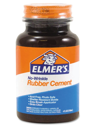 Elmer's E904 Rubber Cement, Repositionable, 4 oz