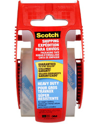 Scotch Heavy Duty Shipping Packaging Tape, 1 Roll with Dispenser, 1.88
