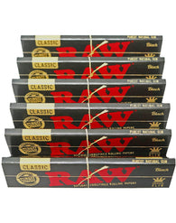 RAW Classic Black King Size Slim Natural Unrefined Ultra Thin 110mm Rolling Papers (6 Packs)