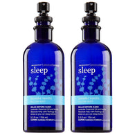 Set of 2 Bath and Body Works Aromatherapy Pillow Mist Lavender Vanilla Original Aromatherapy Collection Dark Blue Bottles Retired Collection 5.3 Ounce