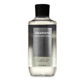 BATH AND BODY WORKS, GIFT SET GRAPHITE FOR MEN ~ BODY WASH ~ BODY CREAM AND DEODORIZING BODY SPRAY- FULL SIZE