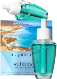 Bath & Body Works Turquoise Waters Scented Wallflowers Home Fragrance Refills One Box of 2 Refill Bulbs
