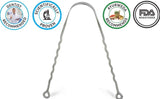 Tongue Scraper Cleaner (2 Pack) For Daily Oral Hygiene - Plastic Free Antibacterial Copper Metal - Dentist Recommended For Dental Hygiene & Fresh Breath By Absolute Ayurvedic