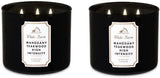 Bath & Body Works White Barn 3-Wick Candle in Mahogany Teakwood High Intensity (Pack of 2)