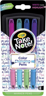 Crayola Color Changing Pens, Bullet Journal Supplies, 8 Colors, 4Count, Multicolor