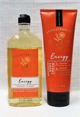 Aromatherapy Energy, Orange & Ginger Set - Body Wash & Cream