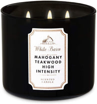 Bath & Body Works White Barn 3-Wick Candle in Mahogany Teakwood High Intensity